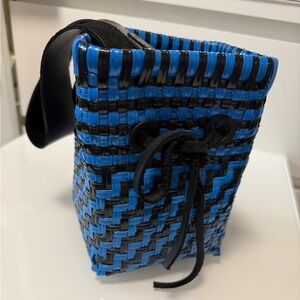 Truss Woven Blue and Black Bucket Bag